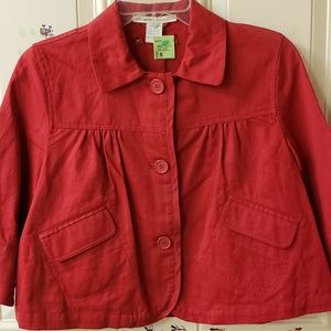 Women Red Cropped Coat